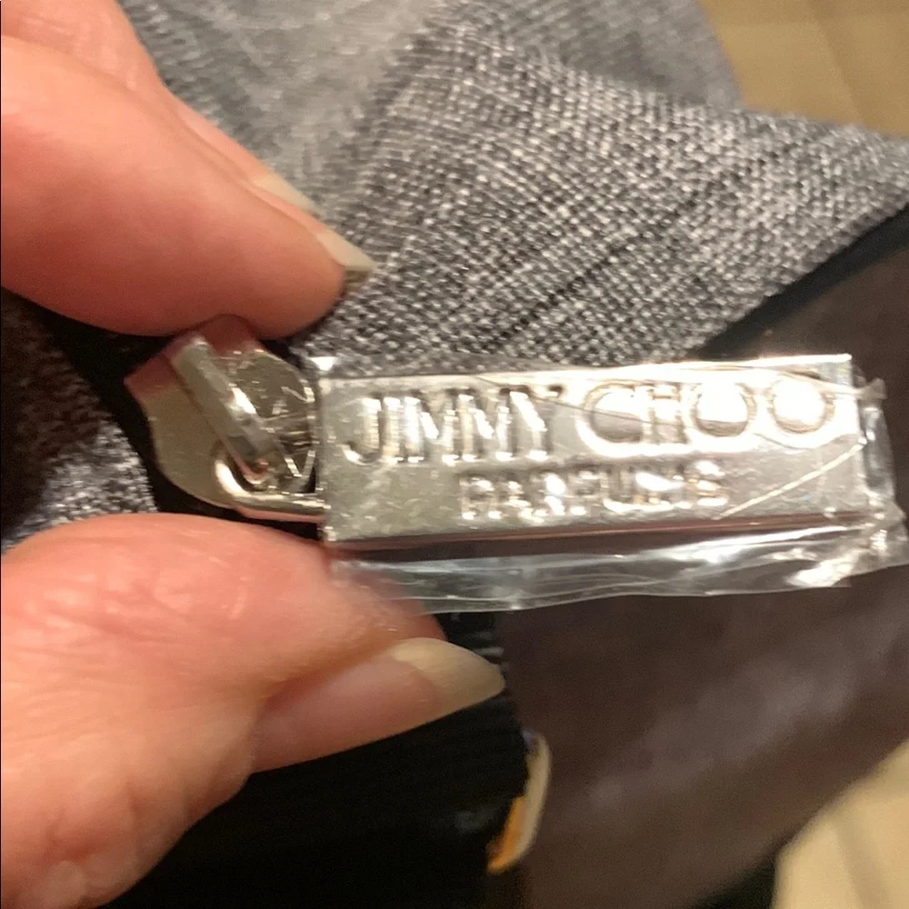 Jimmy Choo Gray and Black Textured Duffel Bag